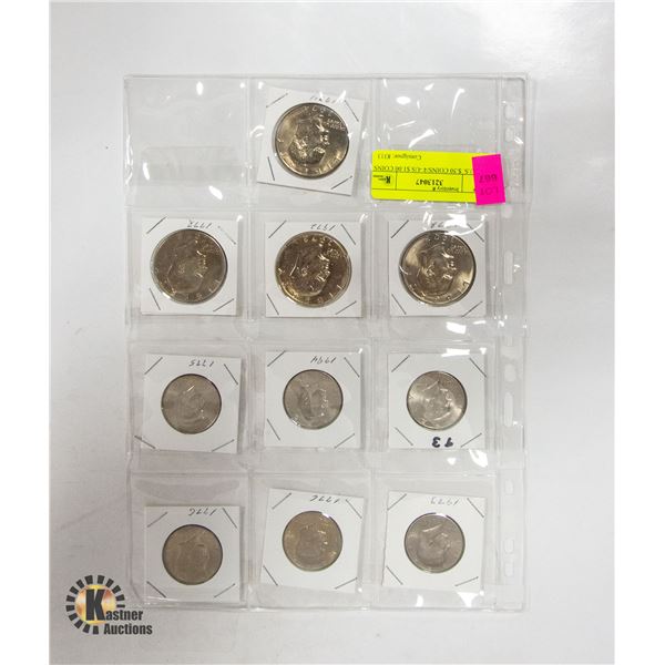 6 - U.S. $.50 COINS/4 -US $1.00 COINS