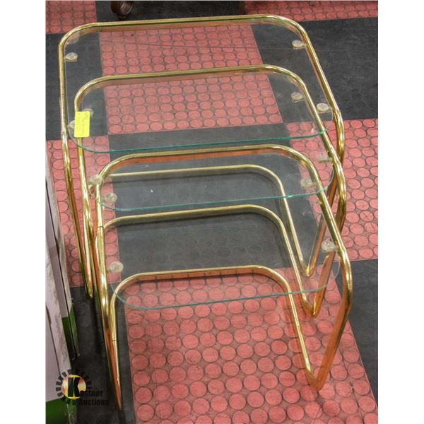 3 GLASS NESTING TABLES