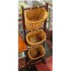 Image 1 : 3-TIER WICKER AND WOOD STORAGE STAND -