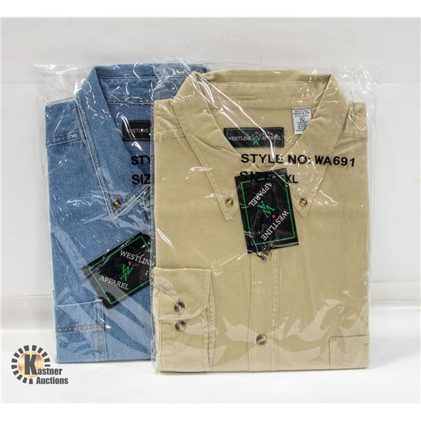 NEW MEN'S SHIRTS 1DENIM 1TAN SIZE XL