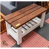 Image 1 : HANDMADE WOODEN BENCH 2 TIER BROWN + WHITE