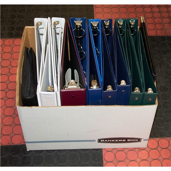 BANKERS BOX FULL OF BINDERS