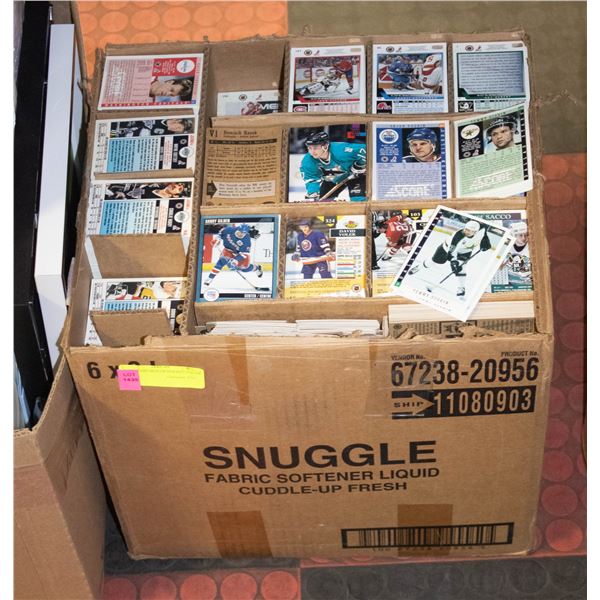 CARBOARD BOX OF HOCKEY CARDS