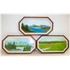 Image 1 : 3 VTG HEXAGON OIL SCENERY PICTURES