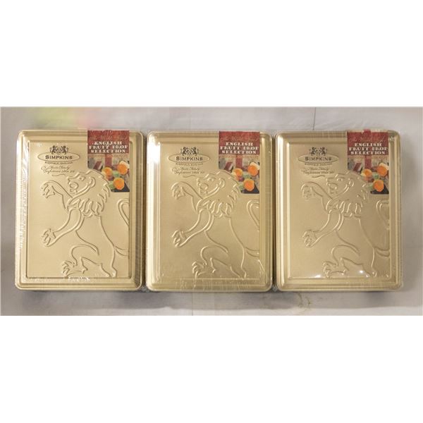 3 TINS SIMPKINS WORLDS FINEST ENGLISH