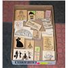 Image 1 : FLAT OF WOOD BLOCK RUBBER STAMPS FOR CARD-