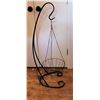 Image 1 : WROUGHT IRON 38" TALL HANGING PLANT STAND W