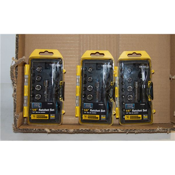 3 NEW 1/4 IN SOCKET SETS