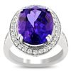 Image 1 : 9.19 ctw DARK Tanzanite and 0.94 ctw Diamond Platinum Ring (GIA CERTIFIED)