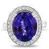 Image 2 : 9.19 ctw DARK Tanzanite and 0.94 ctw Diamond Platinum Ring (GIA CERTIFIED)