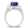 Image 4 : 9.19 ctw DARK Tanzanite and 0.94 ctw Diamond Platinum Ring (GIA CERTIFIED)