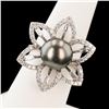 Image 1 : 10mm South Sea Cultured Pearl and 1.12 ctw Diamond 14K White Gold Ring