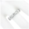 Image 3 : NEW Platinum 1.36 ctw Round Bezel Large Diamond Five 5 Stone Wedding Band Ring