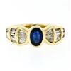 Image 4 : Trevi 18k Yellow Gold 1.90 ctw Oval Sapphire & Baguette Diamond Ring
