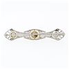 Image 4 : Antique Art Deco Black Starr Frost Platinum GIA Natural Pearl & Diamond Bar Pin