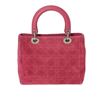 Image 3 : Christian Dior Pink Quilted Cannage Suede Leather Medium Lady Dior Handbag