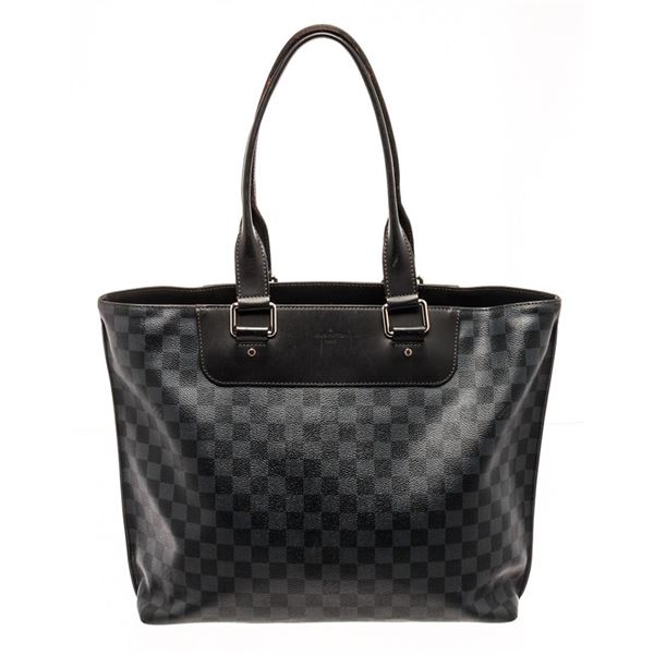 Louis Vuitton Black Damier Cobalt Voyage Tote Bag
