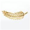 Image 3 : Vintage 14K Yellow Gold Seed Pearl Brushed Finish Long Feather Leaf Brooch Pin