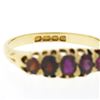 Image 9 : Antique Victorian 18K Gold 1.0 ctw Graduating Old Cut Red Spinel 5 Stone Band Ri