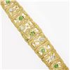 Image 4 : 18k Gold 0.46 ctw Diamond Emerald Open Textured Graduated Strap Statement Bracel