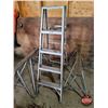 Image 2 : COMBO: Aluminum 5ft Step Ladder & Saw Horses (2) (SEE PICS!)