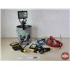 Image 1 : Grey Bucket Lot: Work Lights (3); Trouble Light; Extension Cord; etc. (SEE PICS!)