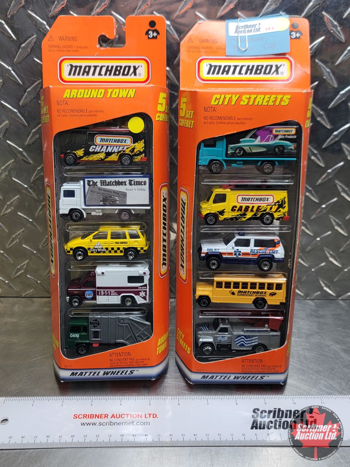 Matchbox 2 Map MATCHBOX (2) : 5 Packs : Mattel Wheels - Around Town - City Streets ...