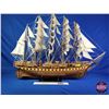 Image 1 : Wooden Replica Model Ship : France II (27"H x 39"W x 7"D) (SEE PICS!)  (Listing & Descriptions are a