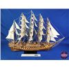 Image 2 : Wooden Replica Model Ship : France II (27"H x 39"W x 7"D) (SEE PICS!)  (Listing & Descriptions are a