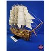 Image 3 : Wooden Replica Model Ship : France II (27"H x 39"W x 7"D) (SEE PICS!)  (Listing & Descriptions are a