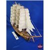 Image 4 : Wooden Replica Model Ship : France II (27"H x 39"W x 7"D) (SEE PICS!)  (Listing & Descriptions are a