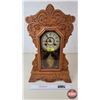 Image 1 : Gingerbread Mantle Clock c/w Key (23"H x 14"W x 5"D)