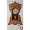 Image 2 : Gingerbread Mantle Clock c/w Key (23"H x 14"W x 5"D)