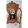 Image 3 : Gingerbread Mantle Clock c/w Key (23"H x 14"W x 5"D)