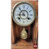 Image 4 : Gingerbread Mantle Clock c/w Key (23"H x 14"W x 5"D)