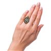 Image 4 : 0.70 ctw Emerald and 0.74 ctw Diamond Silver Ring