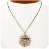 Image 1 : Antique 14k Gold European Diamond Solitaire Open Wavy Sun Ray Pin Brooch Pendant