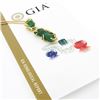 Image 8 : Vintage 18k Gold GIA Carved Emerald & Diamond Textured Dangle Pendant Necklace