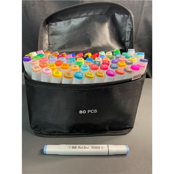 Lot of 1 Multi-Pack of Alcohol Dual-Tip Aritst/Sketch Markers - 80 PCS/Colours - Brand New!