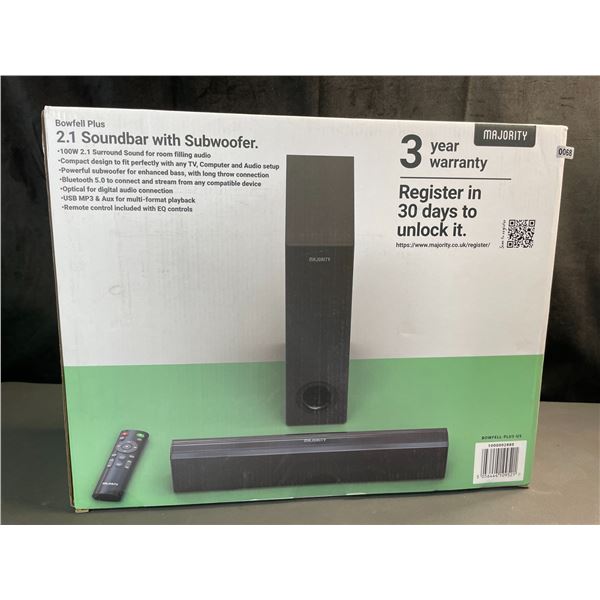 Lot of 1 Bowfell Plus 2.1 100W Bluetooth 5.0 Soundbar with Subwoofer - BRAND NEW SEALED!