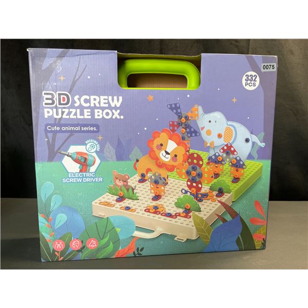 Lot of 1 3D Screw Puzzle Box Toy Set - Cute Animal Series - 332PCS - Brand New