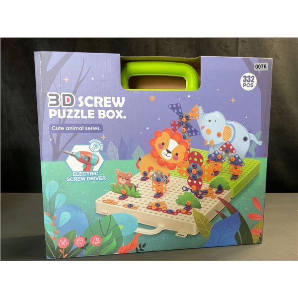 Lot of 1 3D Screw Puzzle Box Toy Set - Cute Animal Series - 332PCS - Brand New