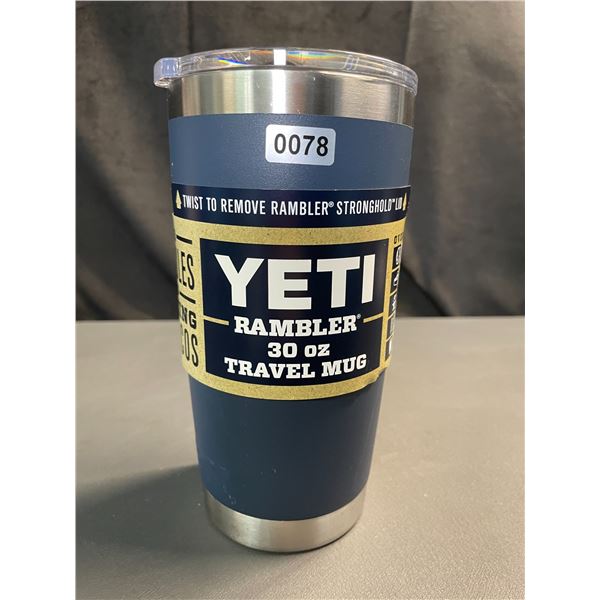 Lot of 1 YETI Rambler 30oz Travel Mug - Blue - Brand New!