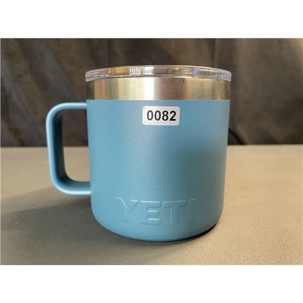 Lot of 1 YETI Rambler 14oz Mug with Magslider Lid - Blue - Brand New!