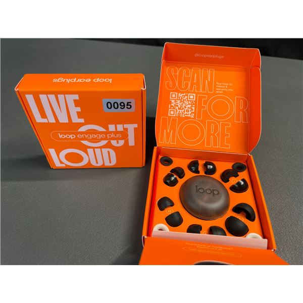 Lot of 2 Loop Engage Plus Earplugs - 8 Ear Tip Sizes Incl; 16 dB & 10dB NRR coverage - Lucid Rose