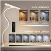 Image 6 : Lot of 1 Shlinux LED Desk Lamp - Clamp Lamp w/ Flexible Gooseneck; 18inch Wide Size - Brand New!