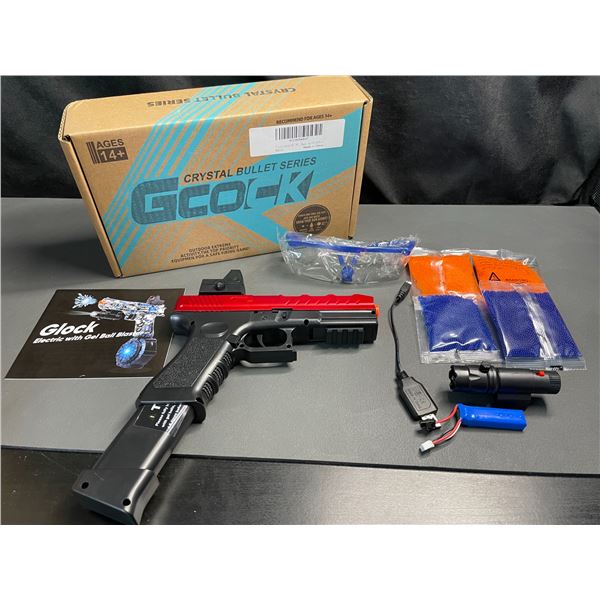 Lot of 1 Gcock Crystal Bullet Series Electric Automatic Gel Ball Blaster Gun w/ Ammo & Accessories