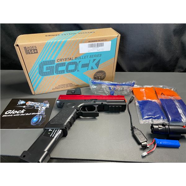 Lot of 1 Gcock Crystal Bullet Series Electric Automatic Gel Ball Blaster Gun w/ Ammo & Accessories