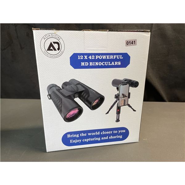 Lot of 1 Pair of Adasion 12x42 Powerful HD Binoculars - Brand New!