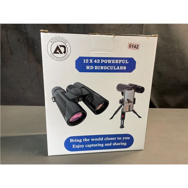 Lot of 1 Pair of Adasion 12x42 Powerful HD Binoculars - Brand New!